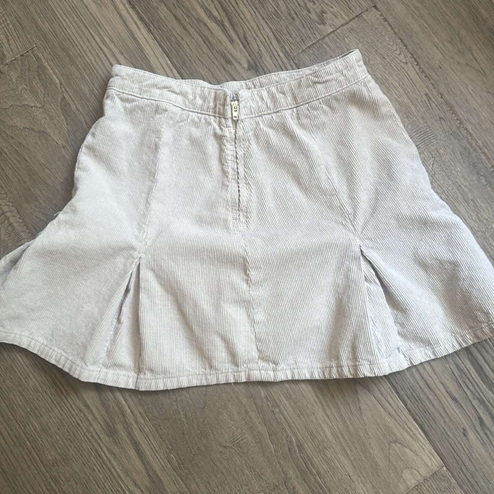 BDG | Urban Outfitters Grey Corduroy Pleated Skater Skirt Size Small - Picture 9 of 12